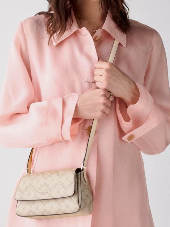 kate spade Handbags - New Kate Spade Sutton Spade Flower Mini Crossbody Bag Dark Beige Moon Dust